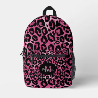 Elegant Heet Roze Glam Luipaard Gepersonaliseerd Bedrukte Rugzak