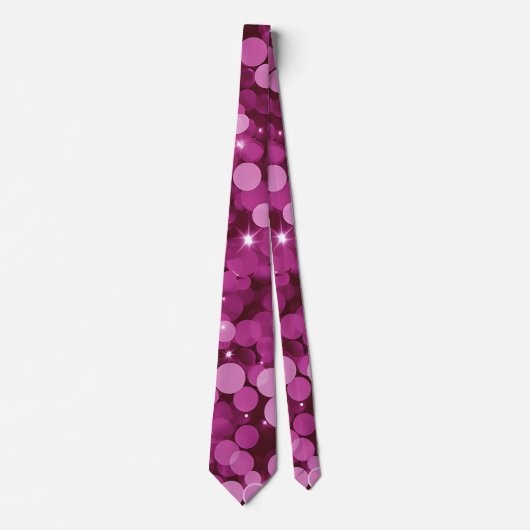Elegant Heet Roze Glamoureuze Sequin Stropdas (Voorkant)