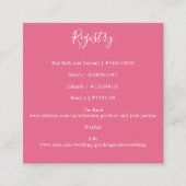 Elegant Heet Roze Modern Register Informatiekaartje (Voorkant)