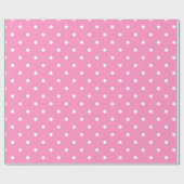 Elegant Heet Roze Sjabloon Wit Polka Dots Glanzend Cadeaupapier (Vlak)