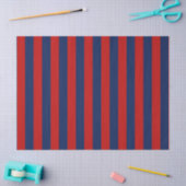 Elegant helder blauw en rood gestreept patroon tissuepapier (Craft)
