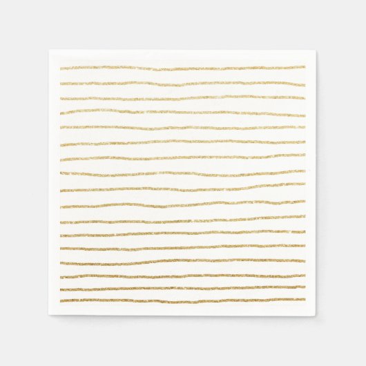 Elegant helder faux goud glitter strepen patroon servetten (Voorkant)