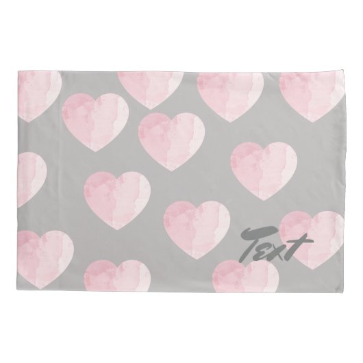 Elegant Helder Licht Roze Liefde Hartpatroon Kussensloop (Achterkant)