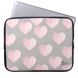Elegant Helder Licht Roze Liefde Hartpatroon Laptop Sleeve