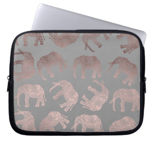 elegant helder roos goud tribaal olifantenpatroon laptop sleeve