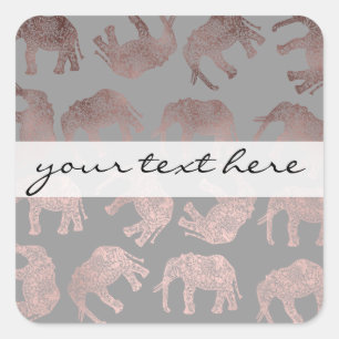 elegant helder roos goud tribaal olifantenpatroon vierkante sticker