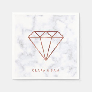 elegant, helder roos gouddiamant witte marmer servetten