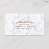 elegant, helder roos gouddiamant witte marmer visitekaartje