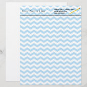 Elegant heldere blauwe chevron zigzag strepen. briefhoofd ontwerp (Voorkant / Achterkant)