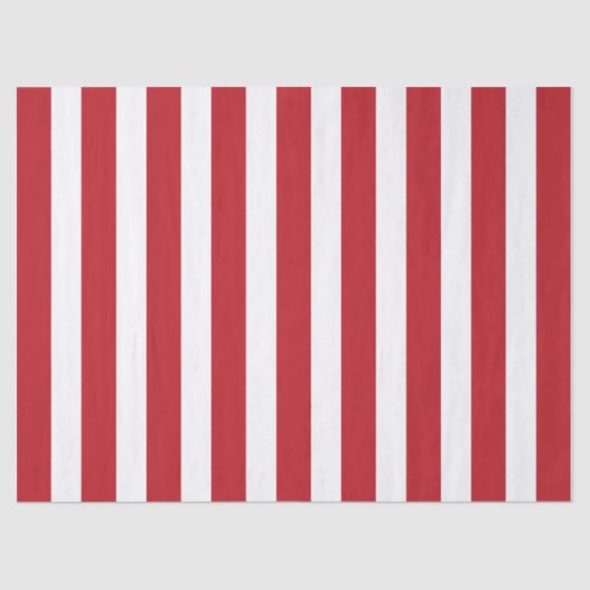 Elegant helderrood en wit gestreept patroon tissuepapier (Voorkant)