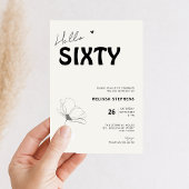 Elegant Hello Sixty Bold Typography 60th Birthday Kaart