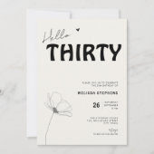 Elegant Hello Thirty Bold Typography 30th Birthday Kaart (Voorkant)
