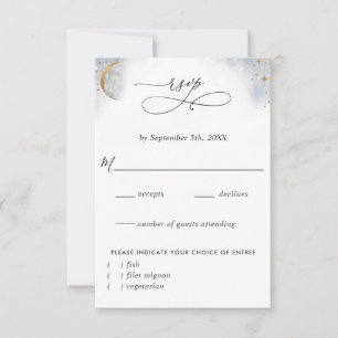 Elegant hemellichaam met/zonder maalkeuzen RSVP Kaartje