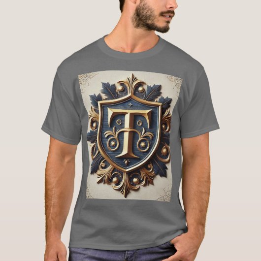 Elegant heraldisch schild t-shirt (Voorkant)