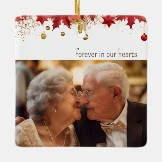 Elegant herdenkingsmonument Kerstmis Keramisch Ornament (Voorkant)