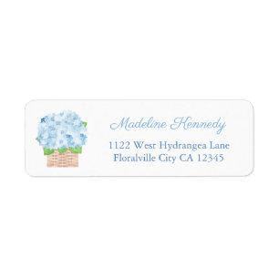Elegant Herenhuis Blauwe Hortensia Mand Terug Adre Etiket