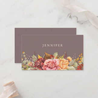 Elegant Herfst/Autumnal Floral Border Thanksgiving Plaatskaartje
