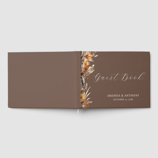 Elegant herfst bloem bruiloft gastenboek (Volledig)