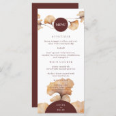 Elegant herfst bloemen minimalistisch bruiloft din menu (Voorkant / Achterkant)
