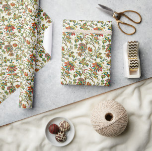Elegant herfst bloemmotief cadeaupapier
