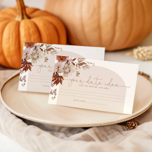 Elegant herfst Datumnachtideeën. Datum jar Informatiekaartje