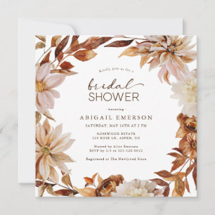 Elegant Herfst Floral Bridal Shower Kaart