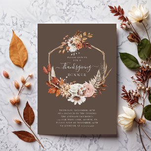 Elegant Herfst Floral Thanksgiving Kaart