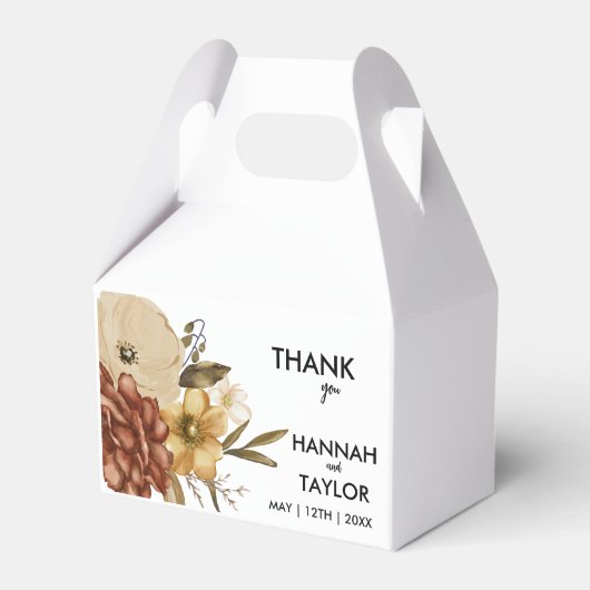 Elegant Herfst Floral Wedding Bedankdoosjes (Voorkant Zijde)