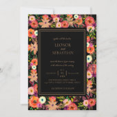Elegant Herfst Floral Wedding Invitation Kaart (Voorkant)