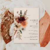 Elegant Herfst Floral Wedding Invitation Kaart