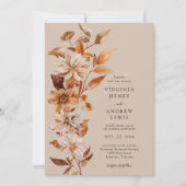 Elegant Herfst Floral Wedding Kaart (Voorkant)