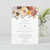 Elegant Herfst Flowers Wedding Uitnodiging (Staand voorkant)