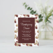 Elegant Herfst Foliage Thanksgiving Dinner Briefkaart (Staand voorkant)