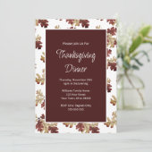 Elegant Herfst Foliage Thanksgiving Dinner Kaart (Staand voorkant)