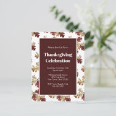 Elegant Herfst Foliage Thanksgiving Dinner Uitnodiging Briefkaart (Staand voorkant)