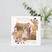Elegant Herfst Foto Save The Date (Staand voorkant)