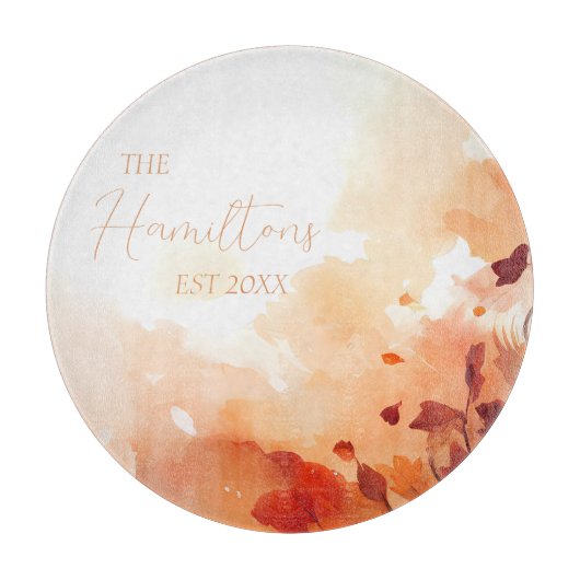 Elegant Herfst gebladerte Custom Snijplank (Voorkant)