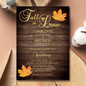 Elegant HERFST in LOVE Rustic Wood Wedding Kaart