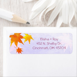 Elegant Herfst Maple Wedding Return Address Etiket