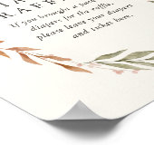 Elegant Herfst met Baby shower, diapluierbord Poster (Hoek)