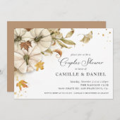 Elegant Herfst pompoenparen bruiloft Kaart (Voorkant / Achterkant)