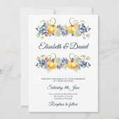 Elegant Herfst Pumpkin Wedding Kaart (Voorkant)