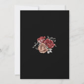 Elegant Herfst Red Rose Botanical Weddenschap Blac Kaart (Achterkant)
