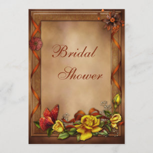 Elegant Herfst Rozen & vlinder Vrijgezellenfeest Kaart
