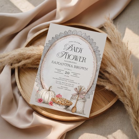 Elegant Herfst rustiek Baby shower Kaart