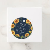 Elegant Herfst Sunflower & Navy Wedding Hartelijk  Bedankjes Labels (In situ)