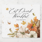 Elegant Herfst Thanksgiving Thema Sparkling Wijnetiket (Enkel label)