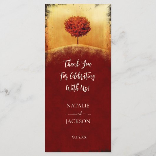 Elegant Herfst Tree Wedding Menu (Achterkant)