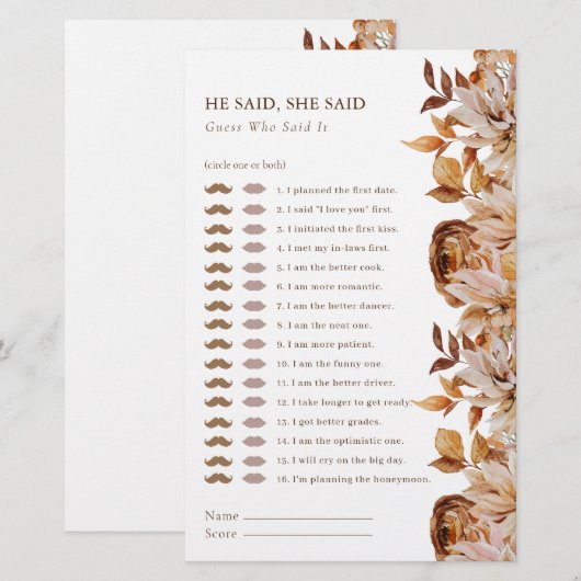 Elegant Herfst Vrijgezellenfeest (Voorkant / Achterkant)