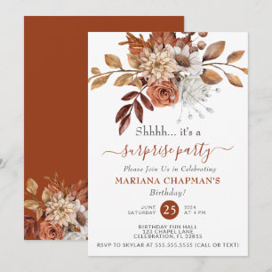 Elegant Herfst Waterverf Floral verrassingspartij Kaart